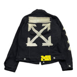 OFF-WHITE giubbino in denim tinta unita con stampa Nero per Bambino OBYE001F23 NERO OFF-WHITE 