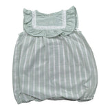 Babyvip Pagliaccetto Tinta Unita con Fantasia A Righe per Neonata T2825 VERDE BABYVIP 