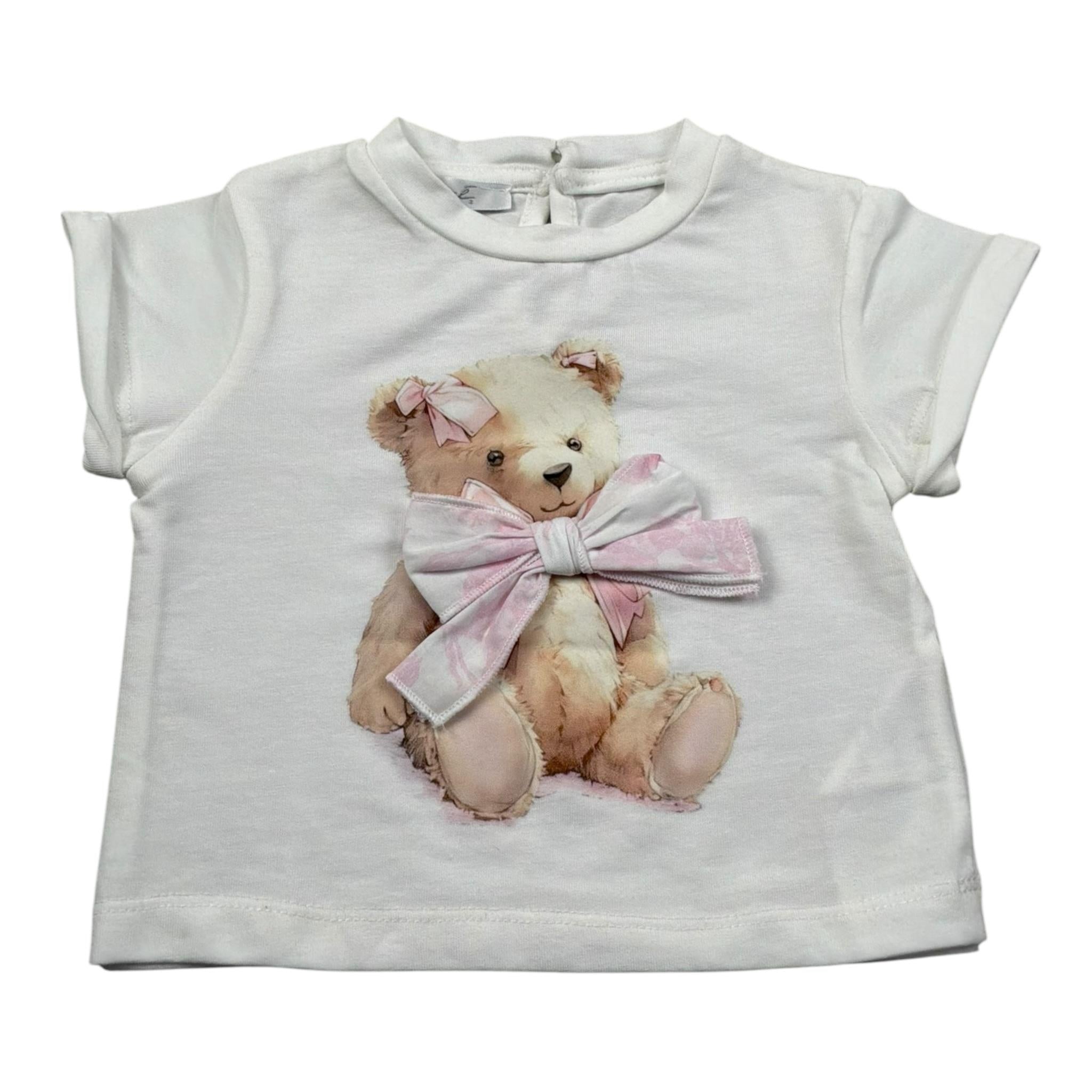 M+E' T-Shirt Girocollo tinta unita con Stampa Panna per Bambina UE1857J PANNA M+E' 