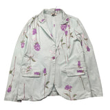 Dixie Einfarbige Jacke mit Aqua-Blumendruck für Mädchen