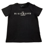 JOHN RICHMOND t-shirt girocollo tinta unita con stampa Nero per Neonata RGA24055TSN NERO JOHN RICHMOND 