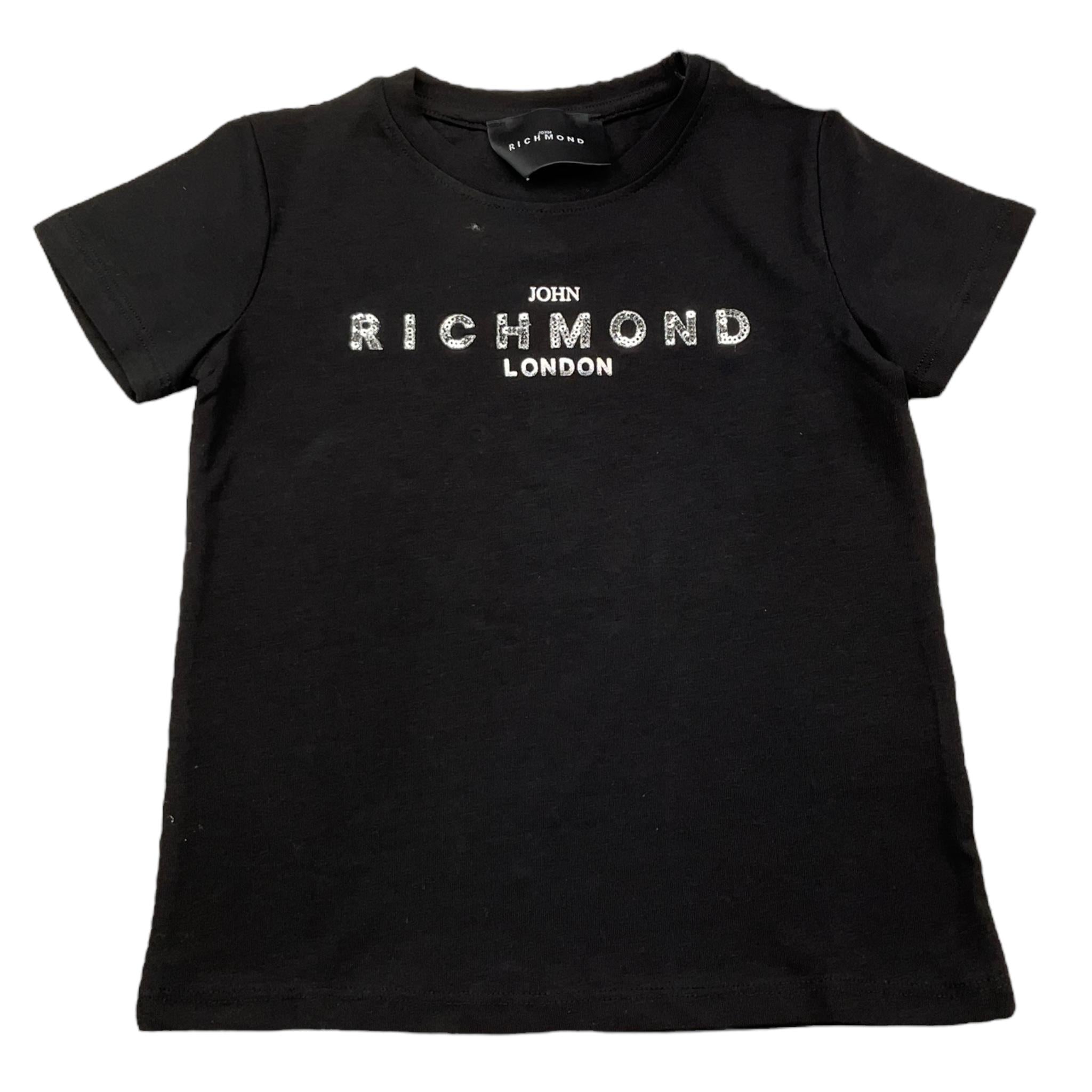 JOHN RICHMOND t-shirt girocollo tinta unita con stampa Nero per Neonata RGA24055TSN NERO JOHN RICHMOND 