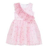 Monnalisa Abito Giromanica Tinta Unita In Tulle per Bambina 19E905 ROSA MONNALISA 