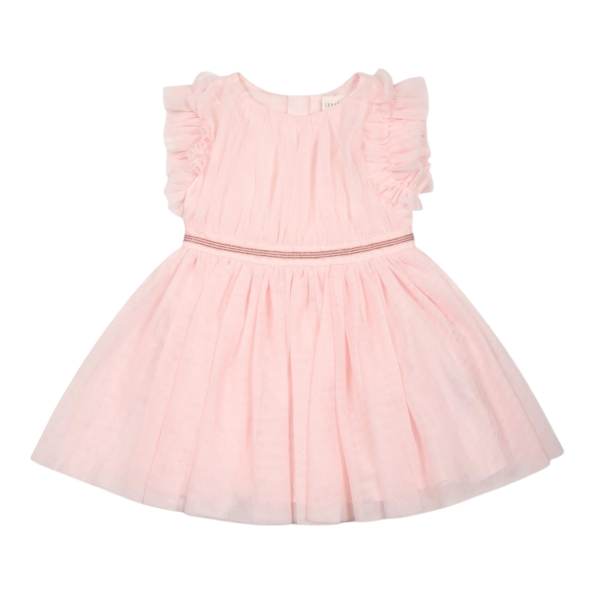 Carre'Ment Beau Abito Mezza Manica Tinta Unita In Tulle per Neonata Y30165 ROSA CARRE'MENT BEAU 