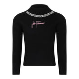 JOHN RICHMOND maglia mezza collo tinta unita con applicazioni Nero per Bambina RGA24080MAX NERO JOHN RICHMOND 