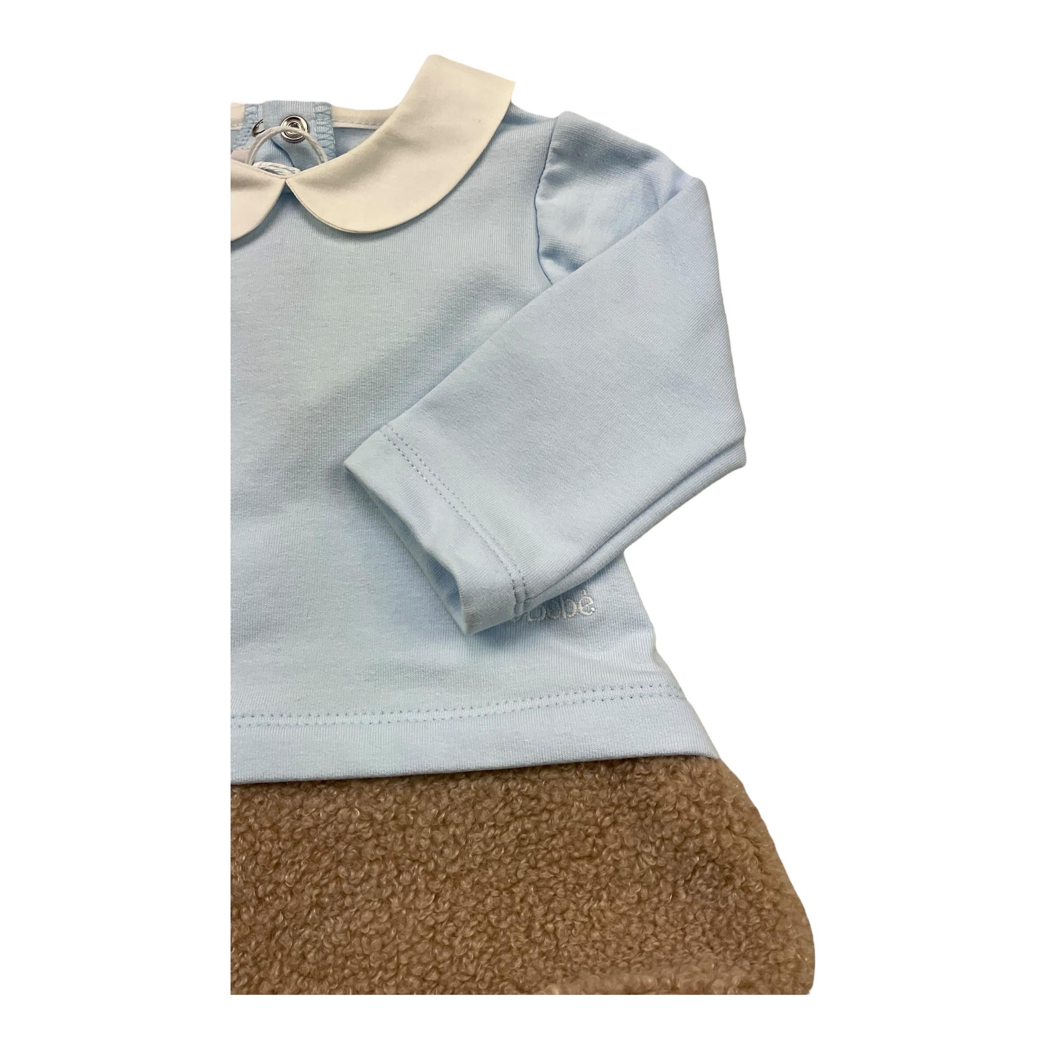 LE BEBE' pagliaccetto manica lunga bicolore Azzurro per Neonato LBB5125 AZZURRO LE BEBE' 