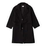 SARABANDA cappotto tinta unita con bottoni Nero per Bambina A723 NERO SARABANDA 