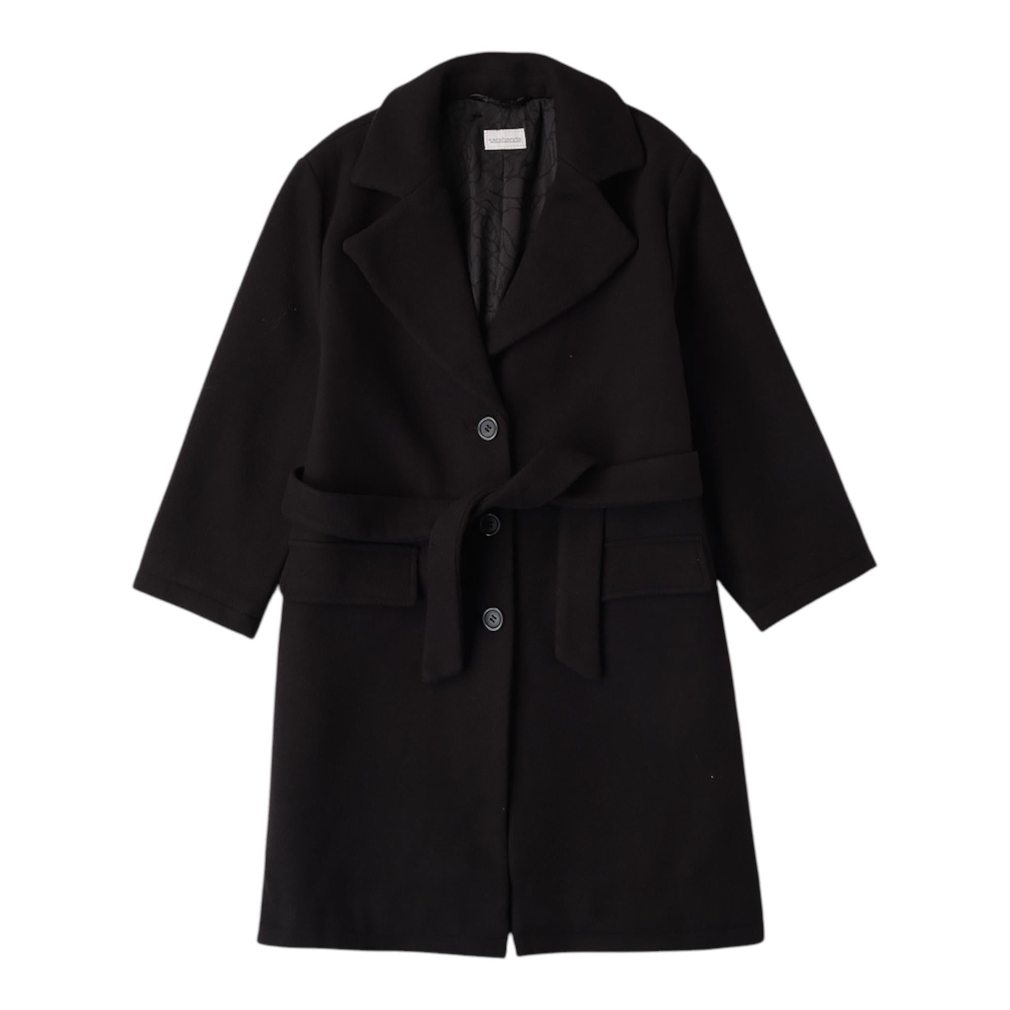 SARABANDA cappotto tinta unita con bottoni Nero per Bambina A723 NERO SARABANDA 