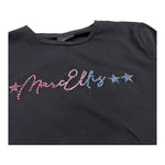 MARC ELLIS shirt girocollo tinta unita con brillantini Nero per Bambina JMJTS15470 NERO MARC ELLIS 