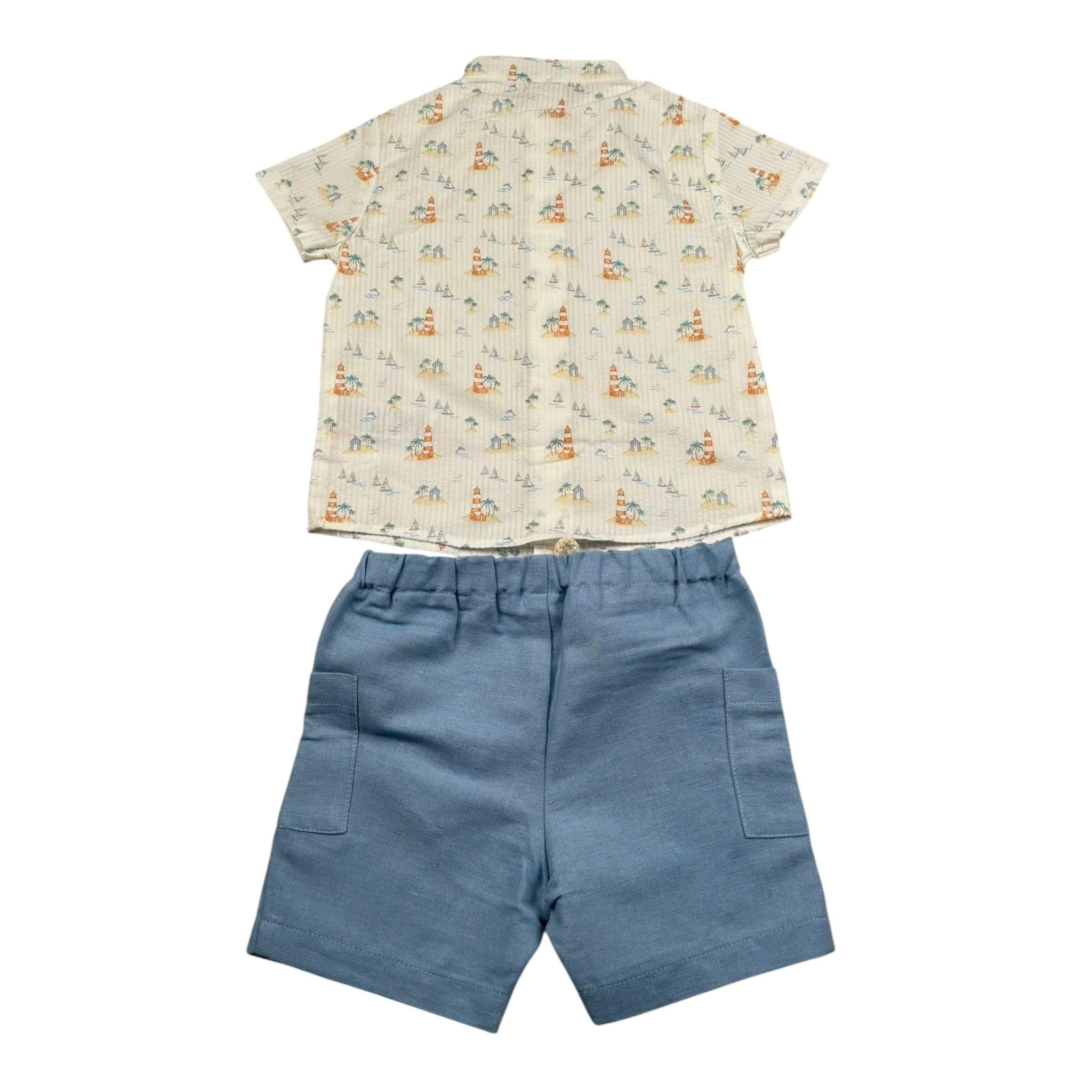 Paz Rodriguez Completo 2 Pezzi Camicia-Bermuda per Neonato 006151526 BIANCO PAZ RODRIGUEZ 