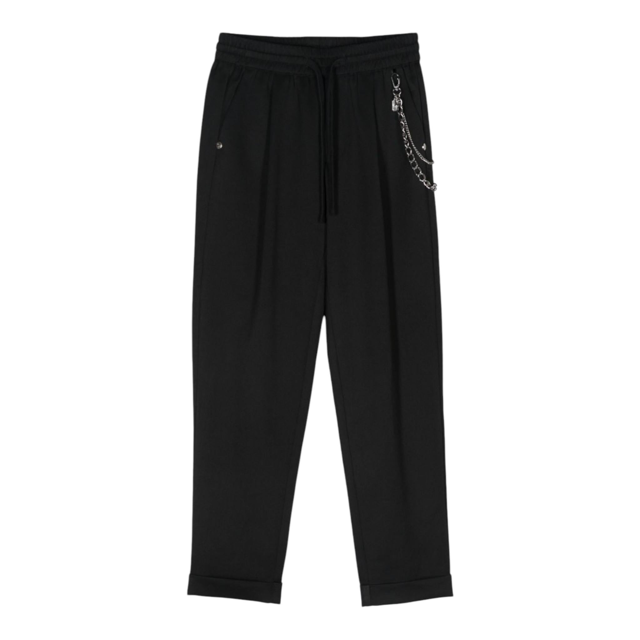 JOHN RICHMOND pantalone tinta unita con elastico in vita Nero per Bambino RBA24084PA NERO JOHN RICHMOND 
