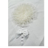 Please T-Shirt Girocollo Tinta Unita con Tulle per Bambina MB33030G73J BIANCO PLEASE 