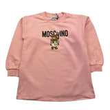 MOSCHINO abito felpa girocollo tinta unita con stampa Rosa per Neonata MDV0BNXXXX ROSA MOSCHINO 