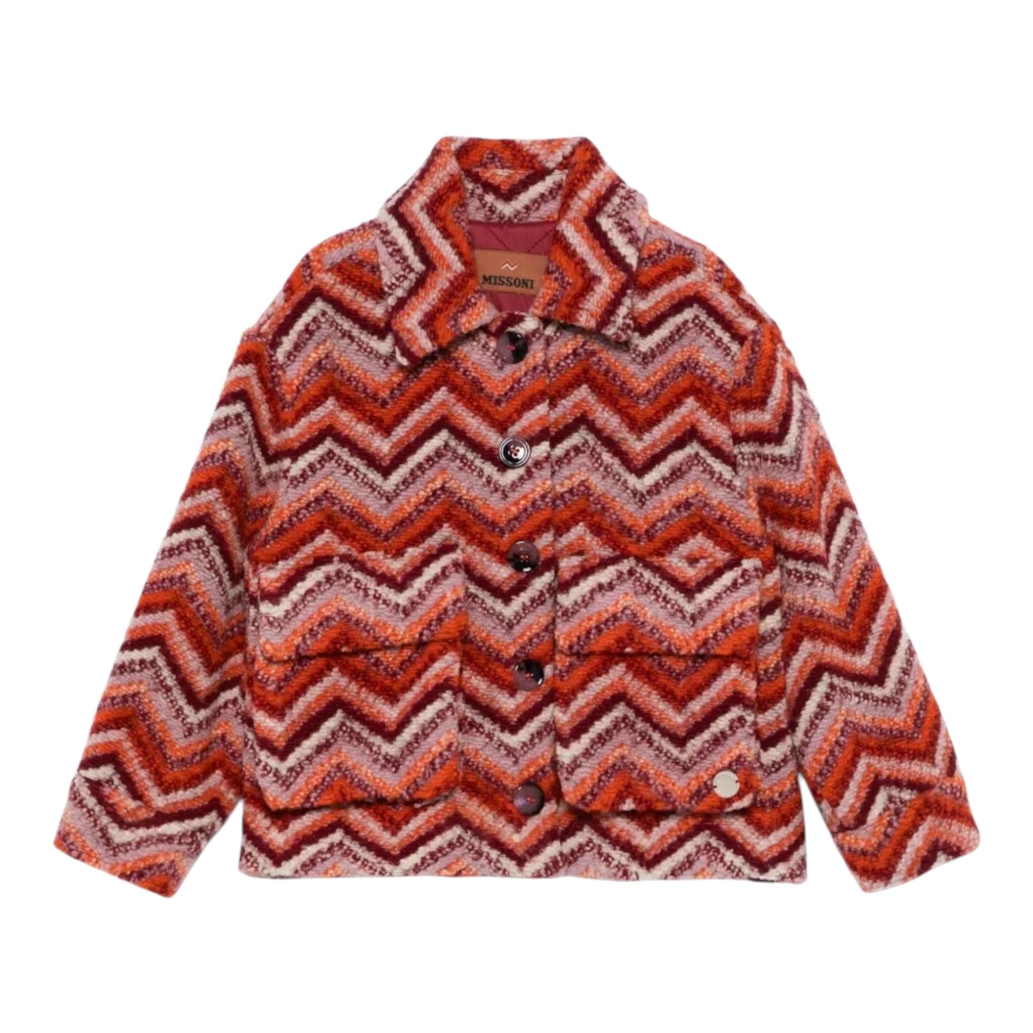 MISSONI cappotto tinta unita con bottoni e fantasia Arancione per Bambina MV24A30 ARANCIONE MISSONI 