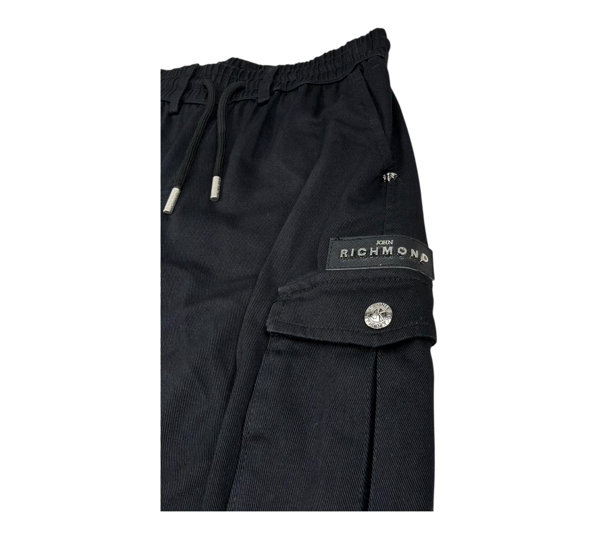 John Richmond Pantalone Tinta Unita con Elastico In Vita per Bambino RBP26160PA NERO JOHN RICHMOND 