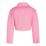 Marc Ellis Einfarbige Jeansjacke mit rosa Knöpfen für Mädchen