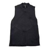Manila Grace, einfarbiges schwarzes Tanktop mit Rundhalsausschnitt für Mädchen
