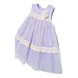 Abel & Lula Abito Cerimonia Tinta Unita con Tulle Giromanica per Bambina 5016J LILLA ABEL & LULA 