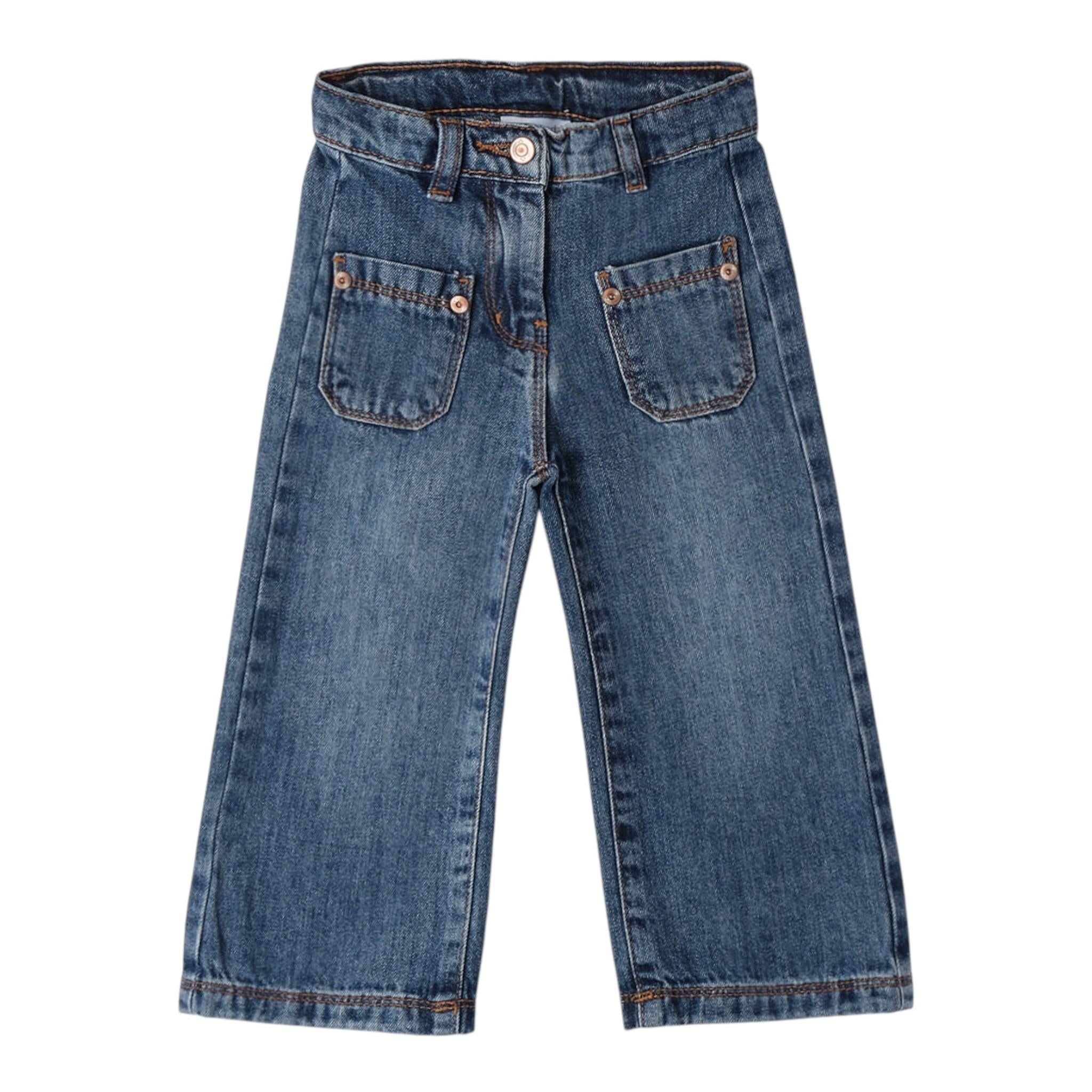 SARABANDA jeans modello a palazzo tinta unita Blu per Bambina A244X BLU SARABANDA 