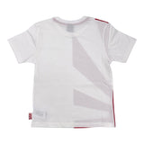Kejo Einfarbiges Rundhals-T-Shirt mit Kontrastdruck in Weiß für Jungen