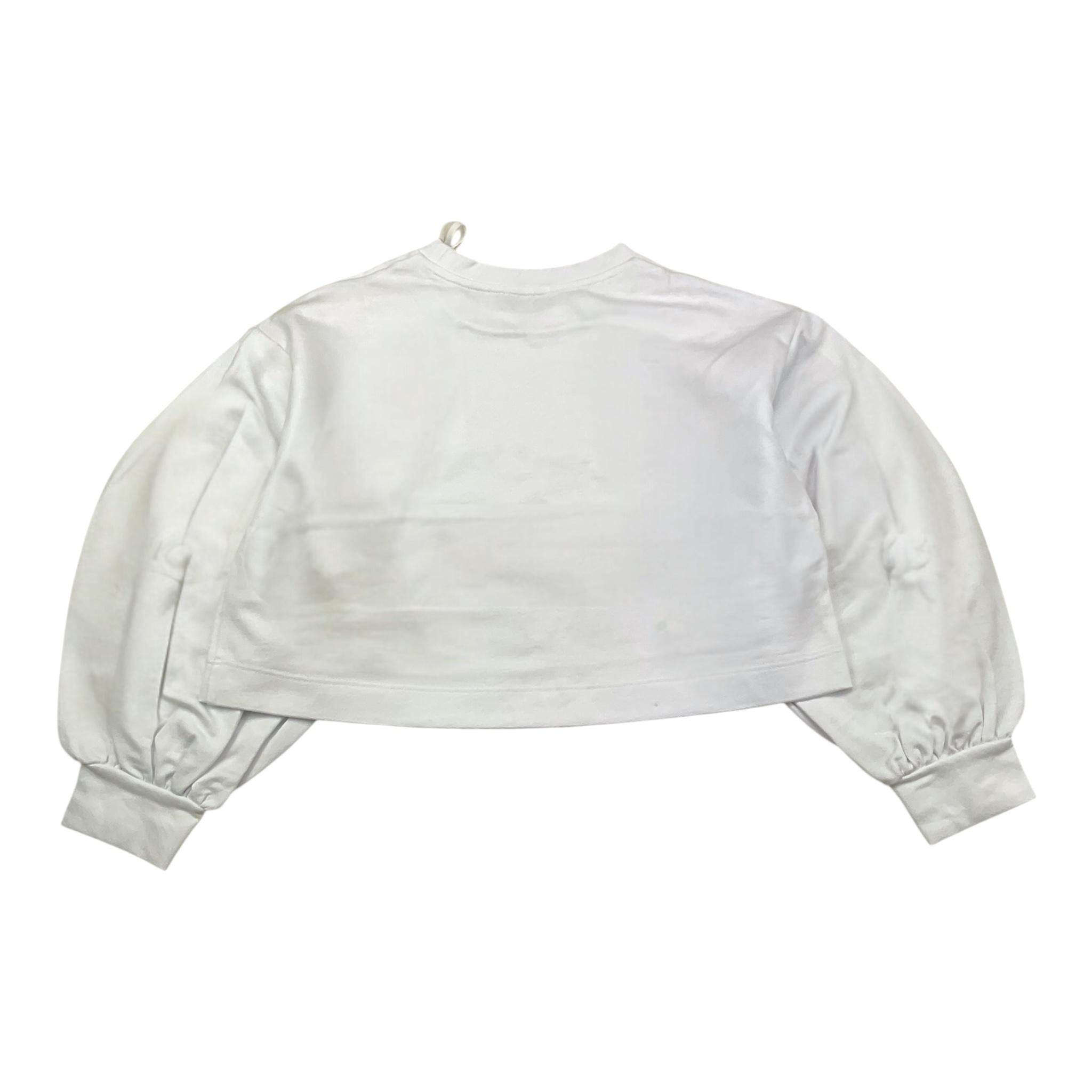 Dondup Felpa Girocollo Tinta Unita con Brillantini per Bambina DFFE016 BIANCO DONDUP 