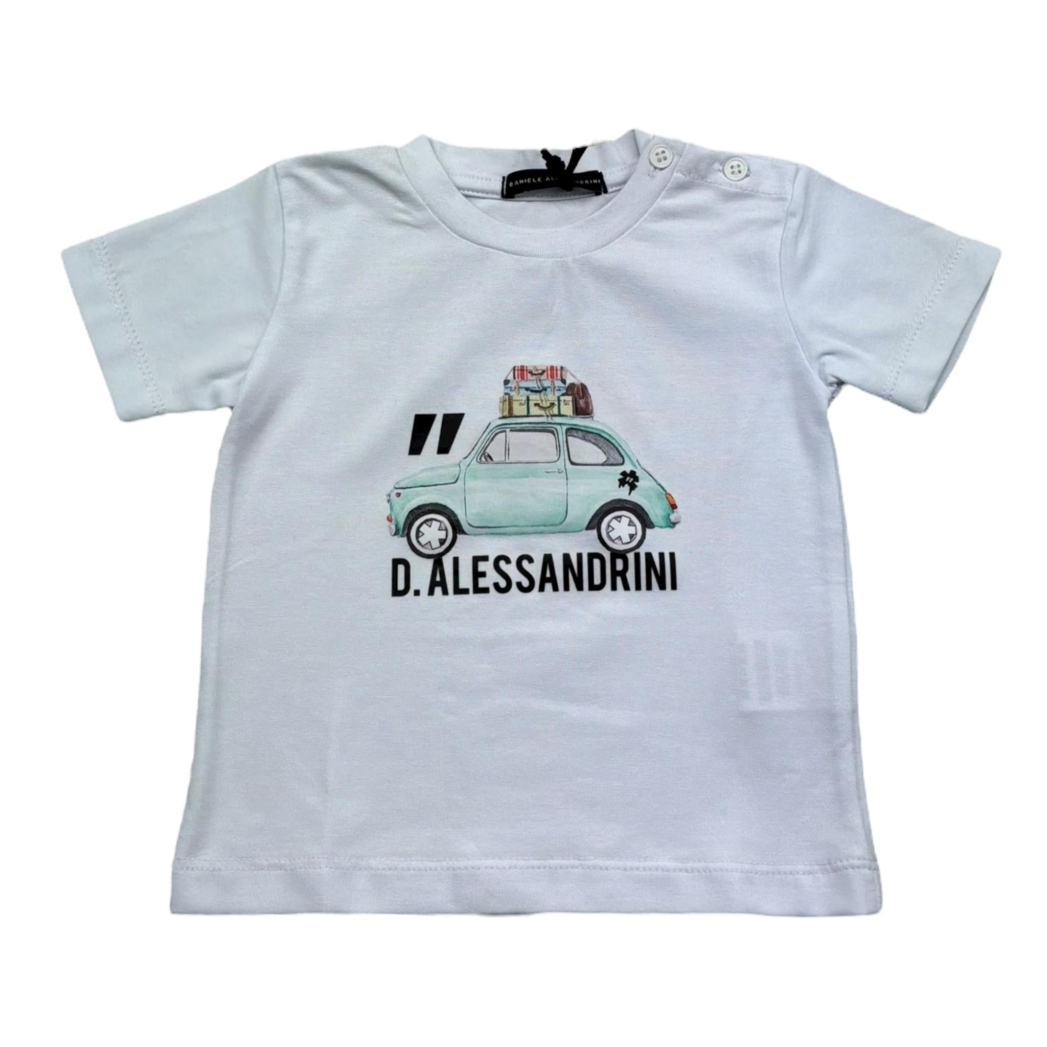 Daniele Alessandrini T-Shirt Girocollo Tinta Unita con Stampa per Neonato 1296M00237 BIANCO DANIELE ALESSANDRINI 