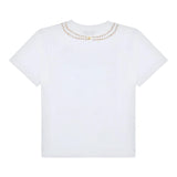 Moschino T-Shirt Girocollo Tinta Unita con Stampa per Bambina HIM060 BIANCO MOSCHINO 