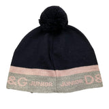 DOLCE & GABBANA cappello tinta unita con pon pon e stampa logo Blu per Bambina LB5126 BLU DOLCE & GABBANA 