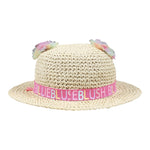 Billieblush Cappello In Paglia Tinta Unita con Applicazioni per Bambina U20753 BEIGE BillIEBLUSH 