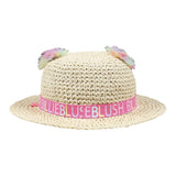 Billieblush Cappello In Paglia Tinta Unita con Applicazioni per Bambina U20753 BEIGE BillIEBLUSH 