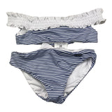Monnalisa 2-teiliger Einteiler Bandeau-Slip Streifenmuster Weiß für Baby Mädchen