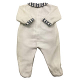 TARTINE ET CHOCOLAT tutina manica lunga tinta unita in ciniglia Bianco per Neonato TV32150 BIANCO TARTINE ET CHOCOLAT 