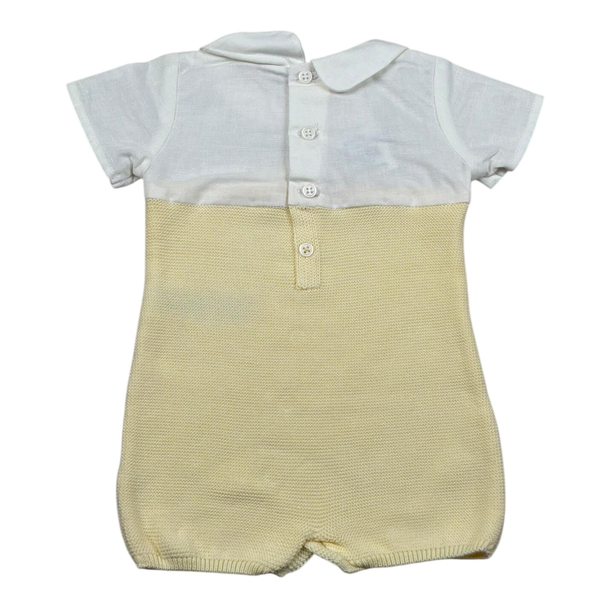 Paz Rodriguez Pagliaccetto Bicolore Mezza Manica per Neonato 005122296 BIANCO/GIALLO PAZ RODRIGUEZ 