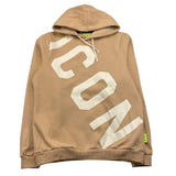 ICON felpa chiusa con cappuccio tinta unita con logo Beige per Bambino IBSW00276 BEIGE ICON 