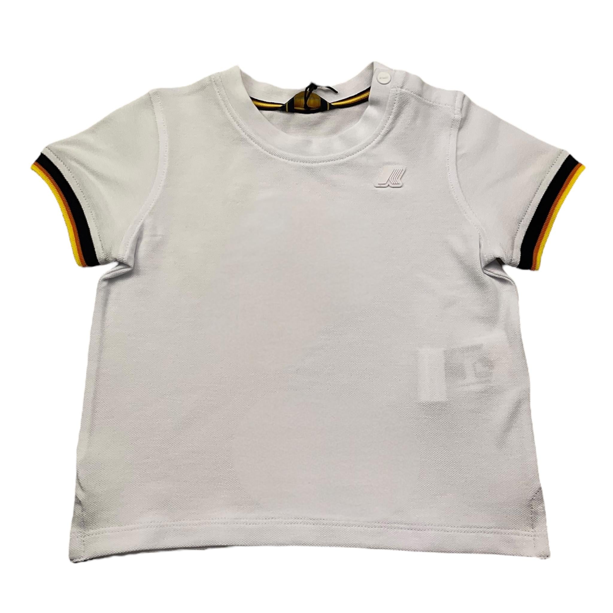 K-Way T-Shirt Girocollo Tinta Unita per Neonato K71375W BIANCO K-WAY 