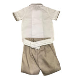 La Stupenderia 2-teiliges Set Shirt Body-Bermuda Weiß/Beige für Neugeborene