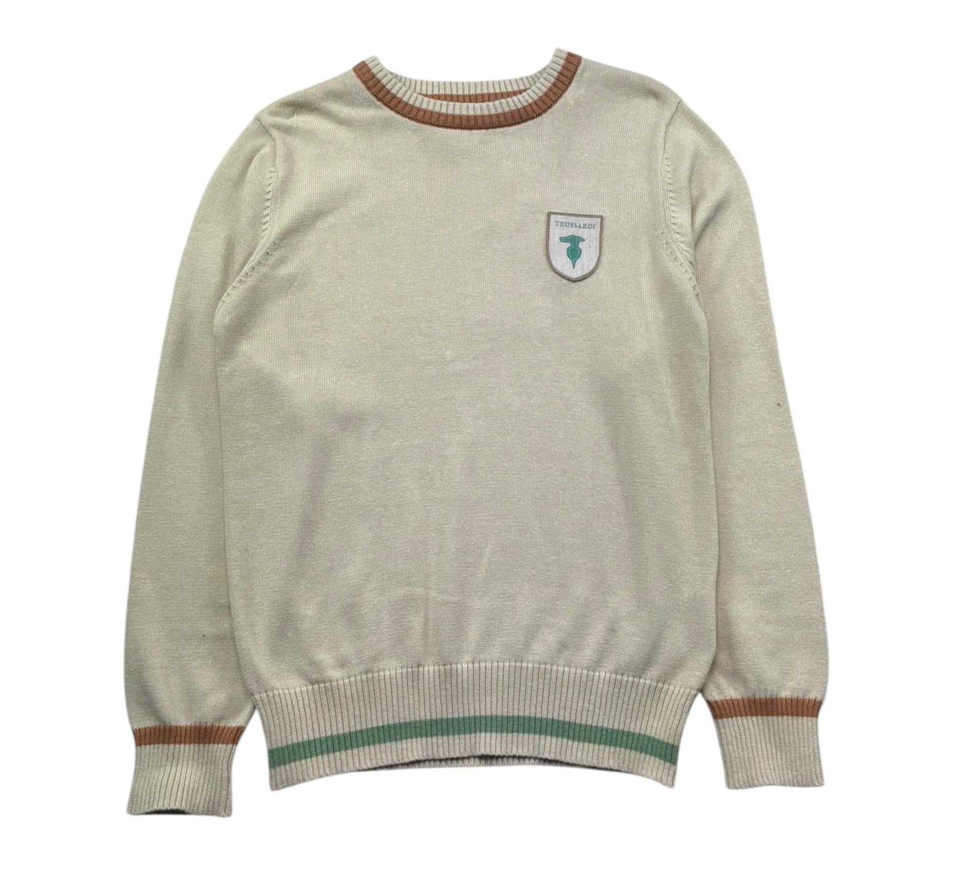 Trussardi Maglia Girocollo Tinta Unita con Logo per Bambino TBP26155MA BEIGE TRUSSARDI 