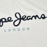 Pepe Feamo Shirt Girocollo Tinta Unita con Stampa per Bambino PB503993 BIANCO PEPE JEANS 