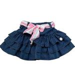 Le Bebe Gonna Tinta Unita con Cinturino per Neonata LBG6417 BLU LE BEBE 