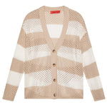 Max&Co. Cardigan Fantasia A Righe con Trafori per Bambina MX0181 BIANCO/BEIGE MAX&Co. 
