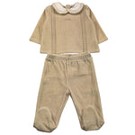 LE BEBE' completo 2 pezzi shirt-ghettina in ciniglia tinta unita Beige per Neonato LBB5096 BEIGE LE BEBE' 