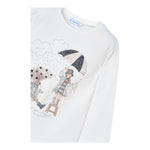 MAYORAL shirt girocollo tinta unita con stampa in contrasto Bianco per Bambina 406781 BIANCO MAYORAL 