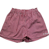 Saint Barth Short Fantasia Quadretti con Elastico In Vita per Bambina MEAVE ROSSO SAINT BARTH 