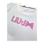 Liu Jo T-Shirt Girocollo Tinta Unita con Brillantini per Bambina KA5081X BIANCO LIU JO 