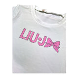 Liu Jo T-Shirt Girocollo Tinta Unita con Brillantini per Bambina KA5081X BIANCO LIU JO 
