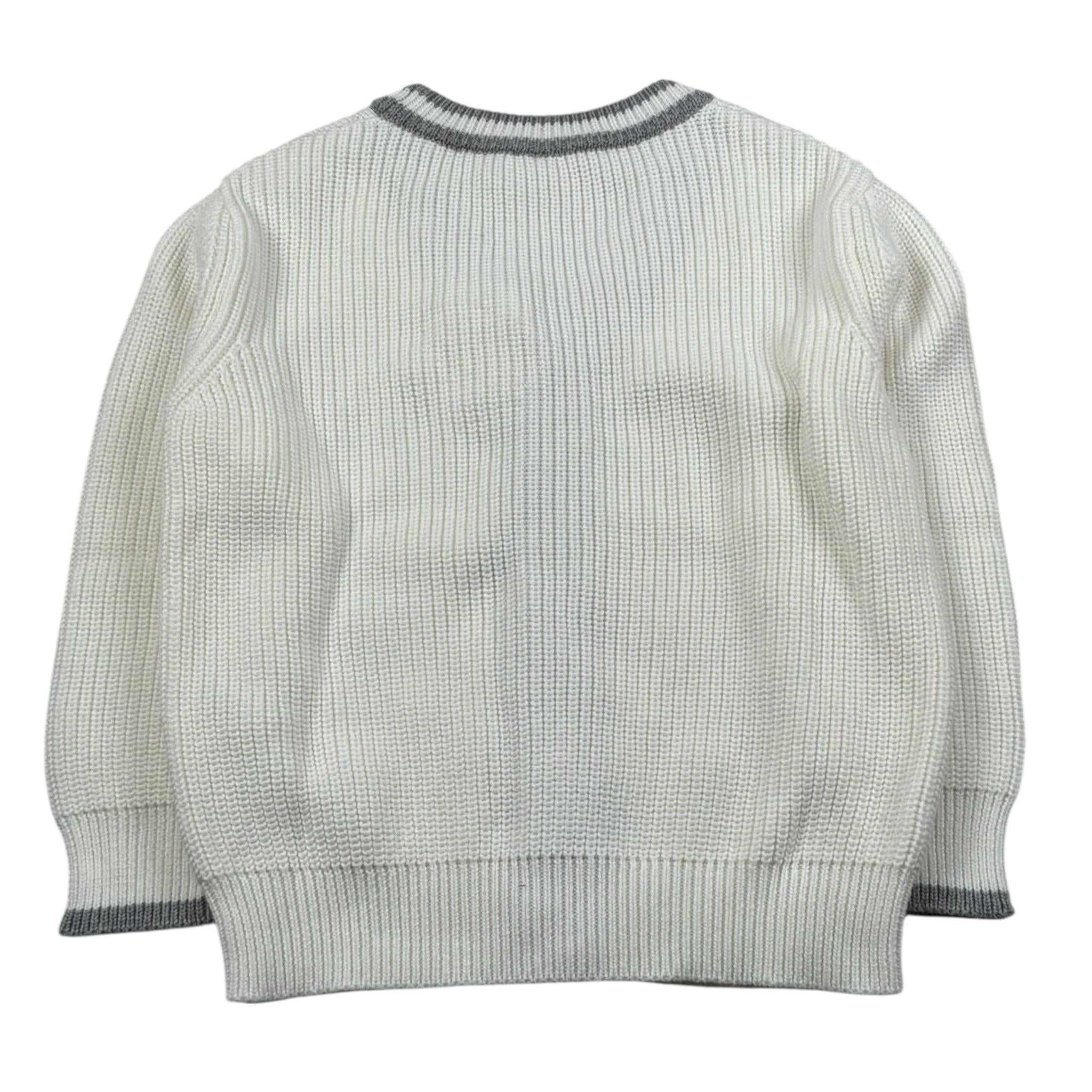 Eleventy Cardigan Tinta Unita con Pofili In Contrasto per Bambino EW9P50X BIANCO ELEVENTY 