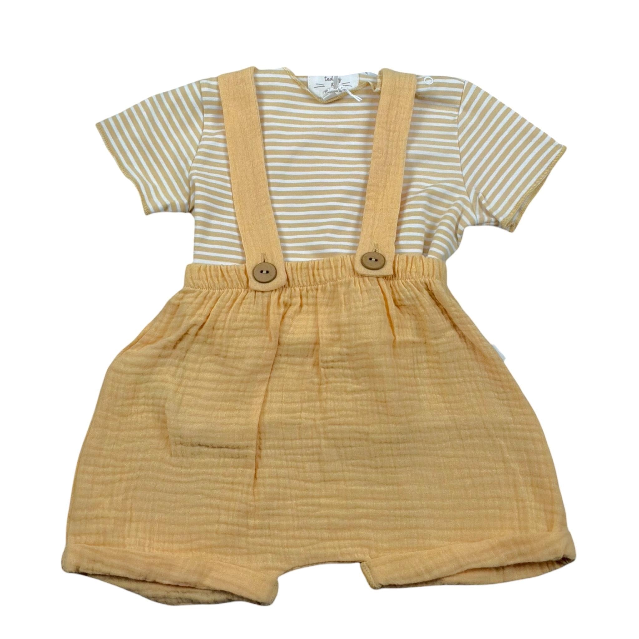 Teddy E Minou Completo 2 Pezzi T-Shirt-Salpette per Neonato E25CP066C0070X GIALLO TEDDY E MINOU 