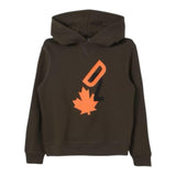 DSQUARED2 felpa tinta unita con cappuccio e stampa Verde per Bambino DQ2465 VERDE DSQUARED2 