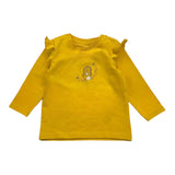 Name.It Shirt Rundhalsausschnitt Einfarbig mit gelbem Aufdruck für Baby Mädchen