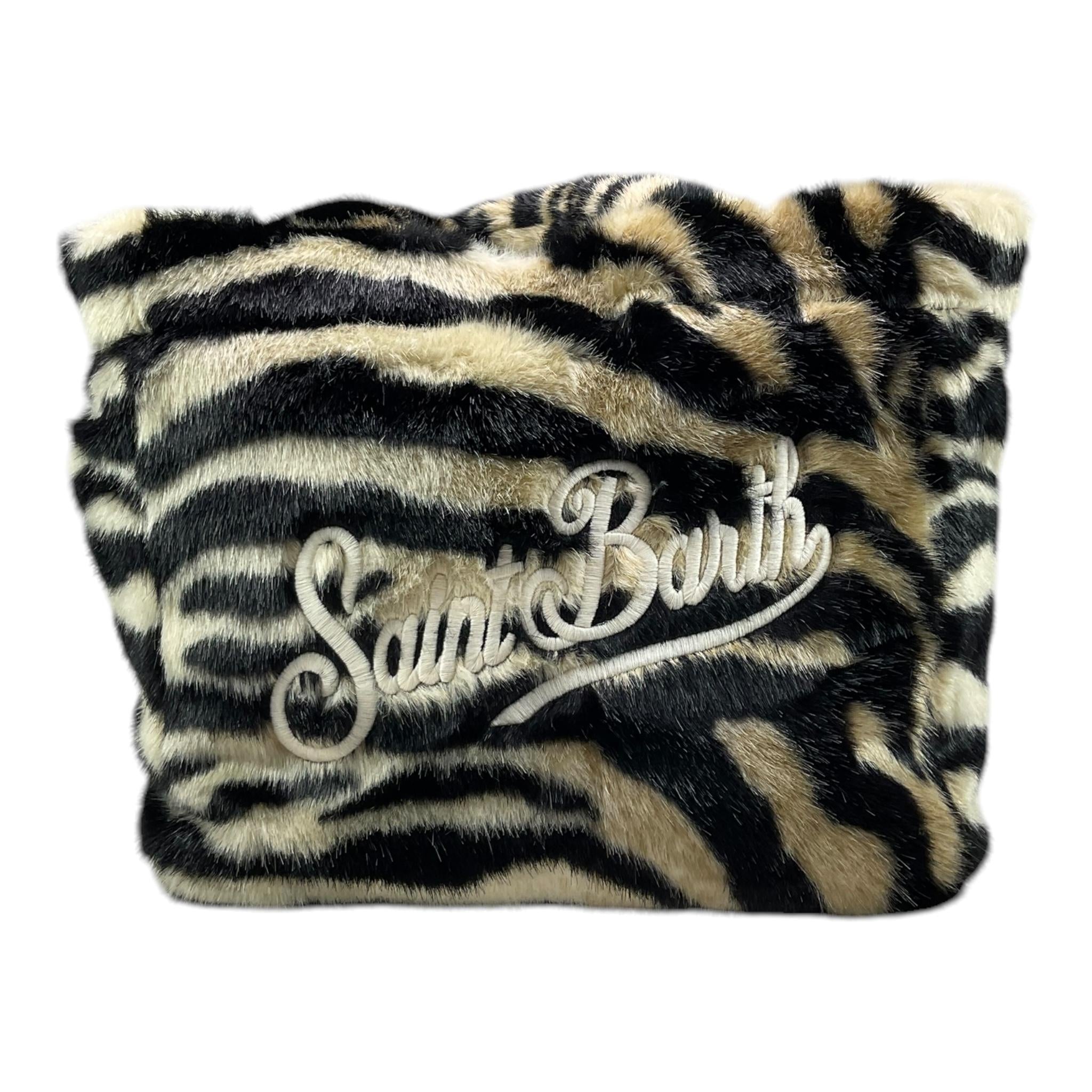 SAINT BARTH borsa fantasia zebrata Nero per Bambina COLETTESOFTFUR NERO SAINT BARTH 